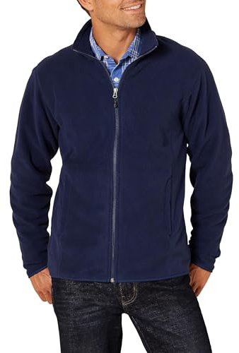 Amazon Essentials Veste Polaire à Fermeture éclair intégrale (Grandes Tailles Disponibles) Homme, Bleu Marine, XXL