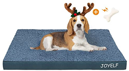JOYELF Mittlere Hundebettmatte für kleine bis mittelgroße Hunde, Eierkistenschaum-Haustierbettmatte mit wasserdichtem und abnehmbarem waschbarem Bezug