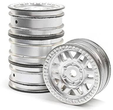Axial AXI40005 1.0 KMC Machete Wheels, Satin (4): SCX24, Grey/Silver