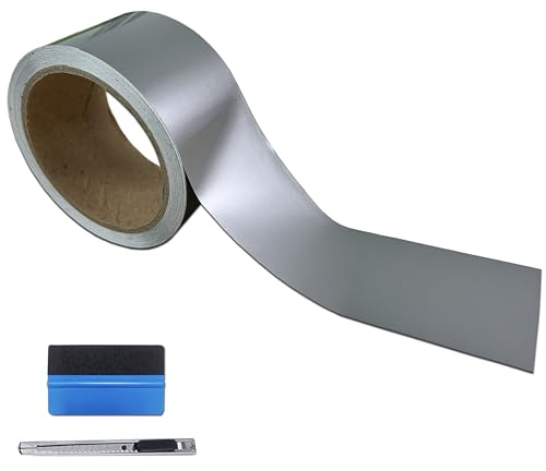 NewL Bilfolie glänsande – 5 cm x 900 cm självhäftande bilfolie trim film för bil motorcykel fönster bil kromlister bil foliering (silverglans, 5 cm x 900 cm)