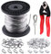 Glarks 72Pcs 1/8 150ft Stainless Steel Wire Cable Assortment Kit, Aircraft Cable with Cutter, 20Pcs M3 Wire Rope Thimbles, 50Pcs Aluminum Crimping Loop Sleeve Set for DIY Deck, Rail, Stair