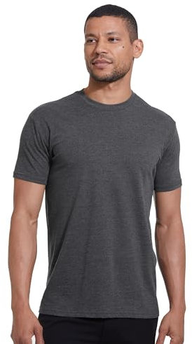 True Classic Mens T-Shirts - Short Sleeve Crew Neck Plain Novelty T Shirt for Men, Pack of 1, Charcoal Heather Gray, M
