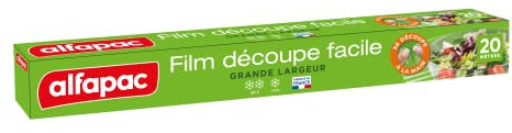 alfapac - Film alimentaire - Découpe Facile à la Main 20M - Grande largeur - Fabriqué en France
