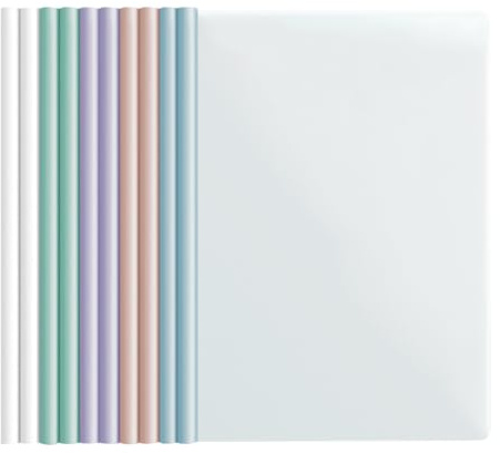 A4 Couverture de Rapports 10 Feuilles Dossier Coulissante Transparent A4 Dossier de Fichiers Plastique Chemise de Couvertures de Rapports Chemise de Couvertures de Rapports avec Barre Coulissante (A)