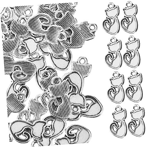 ADOCARN 100 Pezzi ciondolo gattino vintage gatto che saluta ciondolo a forma di gattino ciondolo gatto antico grotta del gatto gatta cat ciondoli fatti a mano ciondoli per gatti lega