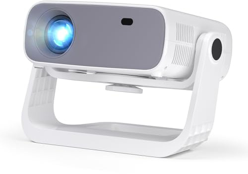 Wielio Videoproiettore Android 11, Applicazioni integrate, 1080P con supporto 4K, 580 ANSI Specchietto, Correzione Automatica Distorsione Trapezoidale, Rotazione di 120° (Nero scuro-Bianco)