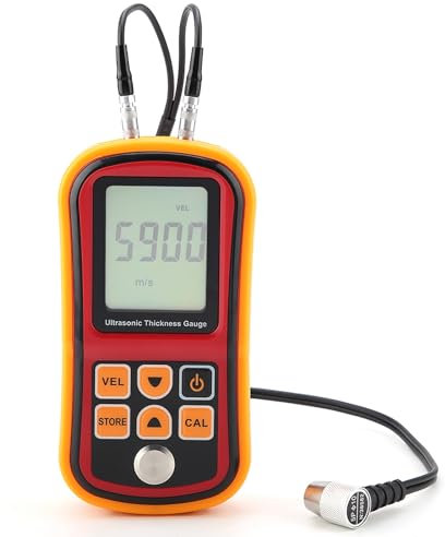 GM100 de Medidor de Espesor Ultrasónico Digital de Alta Aceptación con Calibración Automática y Pantalla LCD Grande para Pruebas de Ancho de acero: Mide 1.2 a 300 Mm