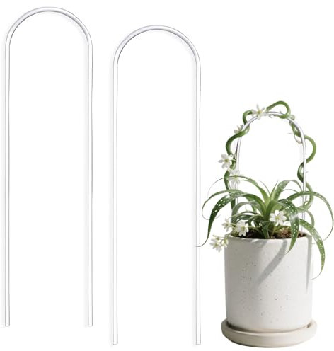 Lot de 2 treillis épais en acrylique en forme de U pour plantes d'intérieur, petit treillis transparent pour plantes en pot, plante grimpante, plante d'intérieur, accessoire de jardin pour treillis