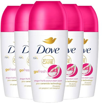 Dove Advanced Care Antiperspirant Roll On Dragonfruit & Coconut 72H, 5x50ml