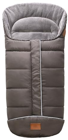 LAT Chancelières Universelle pour Poussettes, Imperméable et Coupe-vent, Antidérapant Chanceliere Poussette Hiver avec Capuche à Cordon de Serrage pour Poussette, Landau, Buggy (A, Gris Foncé)