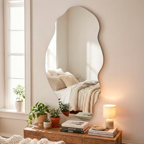 Marctani Espejo Irregular con Bordes Pulidos, Espejo Pared Moderno para Baño o Salón - Espejo Recibidor Estilo Minimalista - Espejos Decorativos de Pared Elegantes.