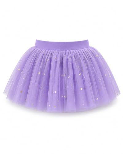 JiAmy Girls Star Moon Sequin Tutu Skirt Ballet Party M, Purple