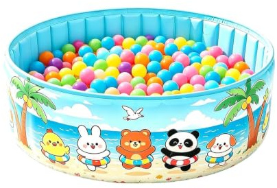 Foldable Cartoon Swimming Pool for Kids Portable Non-Inflatable Pet Pool wi