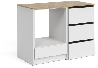 Vicco Oven cabinet Viktor, White/Artisan oak, 116.8 cm with 4 practical drawers