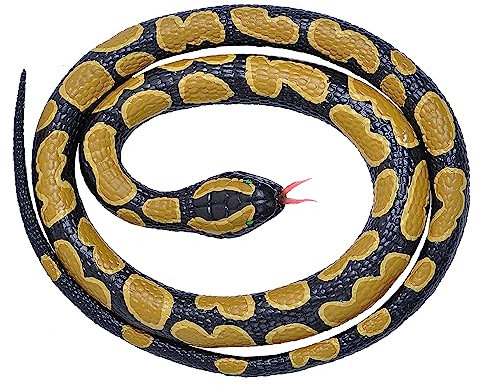 Wild Republic Rubber Snake Python Boule, Faux Serpent en Caoutchouc Python Boule, Jouet Serpent, Cadeau pour Garçon ou Fille, Faux Serpent Réaliste, Jouet Éducatif 117 cm