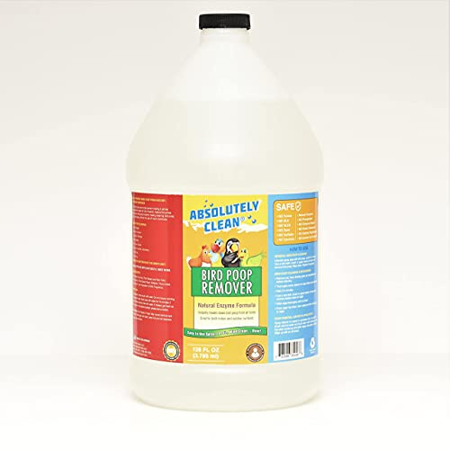 Absolutely Clean Amazing Bird Poop Remover - Just Spray/Wipe - Safely & Easily Removes Bird Messes - Use Indoor/Outdoor - Made in The USA 128 fl oz(Pack of 4)