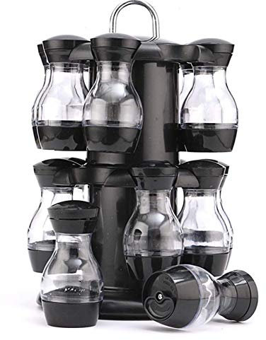 portaspezie 16Pcs Ampolliera 360 Rotating Spice Jar Rack Kitchen Cruet Condimento Bottiglia del caffè dello zucchero Seal vaso contenitore Rack (Size : 16 Jar)