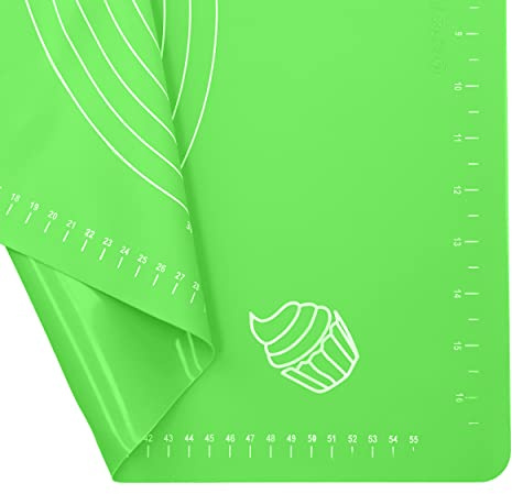 mumbi Tapis de cuisson à pâtisserie - Grand format XXL - Anti-adhésif - Antidérapant - Vert - 64 x 45 cm - 31144