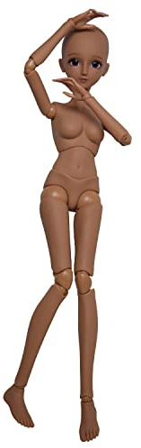 Proudoll 1/3 BJD docka ljusbrun hud svart dockkropp 60 cm 24 tum kulled sd dockor leder flytta PVC gör-det-själv (lexia)