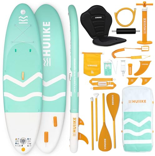 HUIIKE Stand Up Paddle Board for Adults with Accessories Included, Oar, Fins, Pump. Inflatable Sup Board Great Stability and Resistance. 10’ x 33 x 5.9, Maximum Load 286 lb