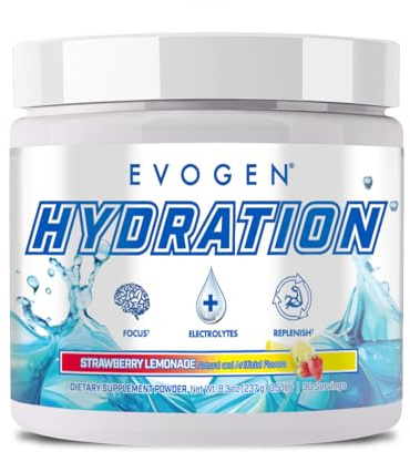 Evogen Hydration Sugar-Free Electrolytes | Strawberry Lemonade | 30 Servings