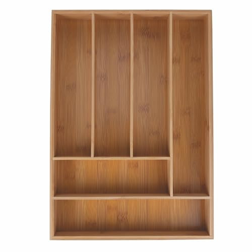 Portaposate in bambù, 6 scomparti, 43,2x30,5x5cm, SìChef