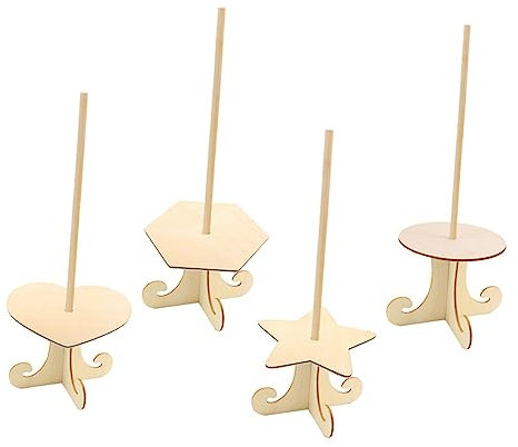 Cabilock 4stücke Holzständer Für Doughnuts Stilvolle Präsentation Für Hochzeiten Geburtstagsfeiern Und Partys Und Dekorative Ständer Verschiedenen Formen Hexagonal Sternförmig