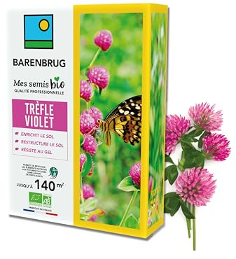 BARENBRUG - Trèfle Violet BIO - Enrichit le Sol - 500G