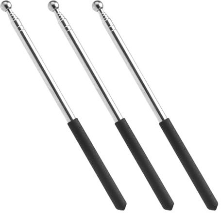 APOMOONS 3 Pezzi Bastone di Puntamento Telescopico Retrattile nero, Lunghezza Regolabile 100 CM Palo Telescopico Adatto per Dimostrazioni, Seminari