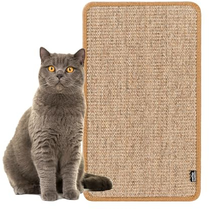 Tappetino tiragraffi per gatti - tappeto in sisal naturale di alta qualità, tavola tiragraffi resistente e multifunzionale, tappetino tiragraffi robusto, protegge i mobili (50 x 30 cm, Marrone)