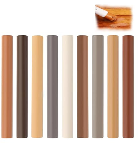 PQUELM Mastic pour Bois 9 Couleurs, Cire Dure de Réparation Bois, Kit de Réparation pour Rayures et Trou dans Meubles, Parquet, Stratifié, PVC, Carrelage
