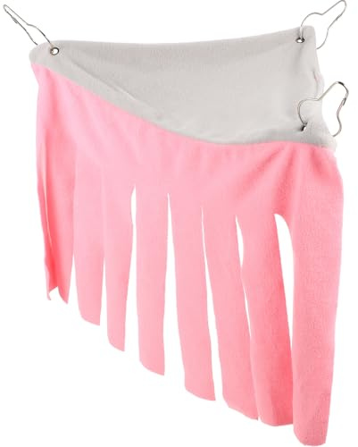 Kichvoe Hamac pour Petits Animaux en Tissu Doux Rose Clair, Lit Suspendu pour Hamster, Cochon D’Inde et Lapin, Cachette D’Angle Confortable, Accessoire pour Maison D’Animaux, 1 Pièce