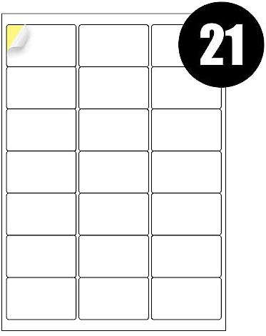 21 Address Label per A4 Sheet, 25 Sheets 525 Address Labels Total, Self Adhesive Address Mailing Printer Labels–Compatible with Inkjet and Laser Printers Printable Sticky Sheet Label [JAM Free]