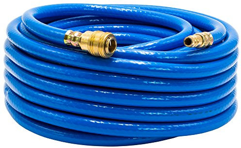 AWM Druckluftschlauch inkl. Schnellkupplung 1/4 Druckschlauch Luftschlauch Gewebeschlauch (9 x 14 mm, blau, 15 Meter)