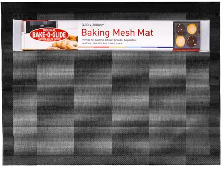 Bake-O-Glide SILBREAD01 Baking Mesh Mat, Woven Glass Fabric Coated in Silicone, Black