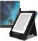 kwmobile Flip Cover kompatibel mit Tolino Page 2 - Hülle mit Handschlaufe Galaxie Baum Wiese Blau Grau Schwarz