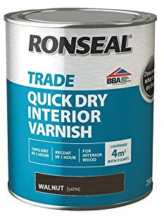 Ronseal Trade Quick Dry Interior Varnish - Walnut - 750ml