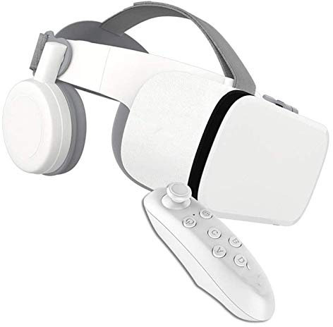 LAHappy 3D VR Gafas de Realidad Virtual, con Control Remoto Gafas 3D VR, Auriculares Incorporados, 110 Grados FOV Botón, para iOS y Android con Pantalla de 4,7 a 6,2 Pulgadas