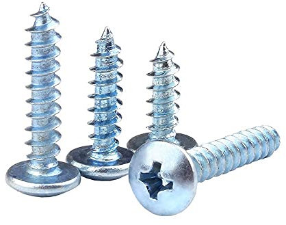 Tornillos roscadores de cabeza plana grande, tornillos roscadores de cabeza de paraguas de seta cruzada endurecida con zinc azul M4M5 tornillos de madera de cola puntiaguda-M4 * 16 [900 piezas]