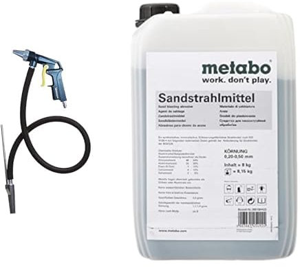 MICHELIN Pistolet de Sablage Pro pour Sac - Tuyau d'Aspiration Inclus - Consommation d'Air : 250 l/min - Pression Maximale : 8 bar & Metabo 6.01569.00 moyen grain, 0,2–0,5 mm, 901064423
