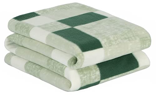 Dreamscene Winter Check Fleece Blanket Super Soft Warm Cosy Sofa Bed Picnic Garden Throw Over, Plaid Tartan Forest Green - 120 x 150cm