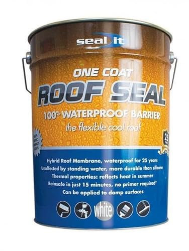 Bond It 5L Seal It Liquid Membrane Coat Roofing Waterproof Hybrid Roof Barrier (White)