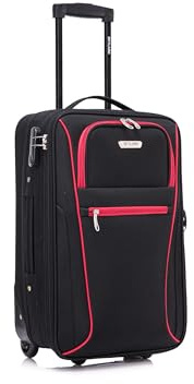 Cabin Suitcase 20 Carry On Suitcase Super Lightweight Luggage 20% Expandable 2 Wheel Soft Shell Luggage with Built in Combination Lock for All Airlines EasyJet Ryanair British Airways 55x35x20