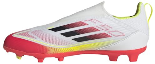 adidas - F50 League Laceless Football Boots FG/MG Kids, Zapatillas Unisexo, FTWR White/Core Black/Solar Yellow,