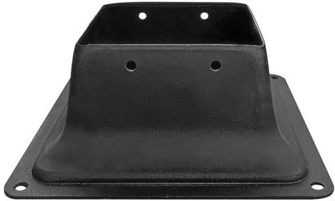 Black Universal Post Base, Vinyl Fence Post Anchor Brackets for Concrete/Holding Fence/Outdoor Pavilion, 9×9 Cm Porch Handrail Railing Bottoms Support Base Stainless Steel