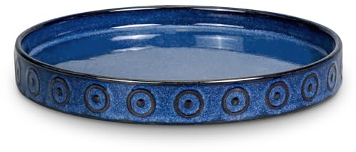 Eightpot Plant Saucer 9.3 Inch - Ceramic Plant Saucer for Indoors Outdoors Plant Water Catcher Tray Plant Drainage Tray Decorative Flower Pot Saucer Plant Plates Blue