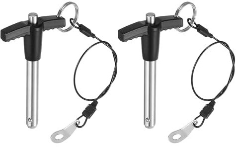 QUARKZMAN 2Pcs Goupille de Verrouillage 8mm x 40mm Longueur d'Utilisation | Poignée En T, Goupille Mecanindus, Acier Inoxydable Bouton-Poussoir À Libération Rapide