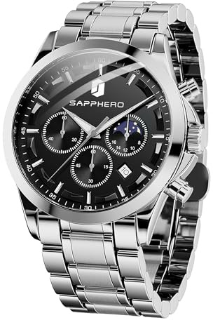 BENYAR BY Orologio da uomo al quarzo analogico in acciaio inossidabile cinturino Timing Date Display impermeabile luminoso orologio Business Casual Sports Watch Fashion Holiday regalo per il padre
