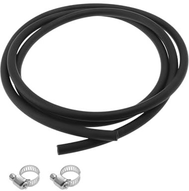 VekAuto 1 Jeu Tuyaux Huile Lubrifiante 6x11mm 2m Tuyau Eau Caoutchouc Nitrile 2 Pc Colliers Extérieur Noir