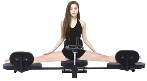 Benspridare, professionell spagattrainer benpress, split machine 180° stretch för balett, kampsport och fitness, lastkapacitet 100 kg, transportrullar, svart